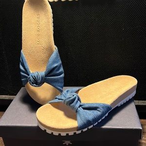 Jack Rogers denim slides